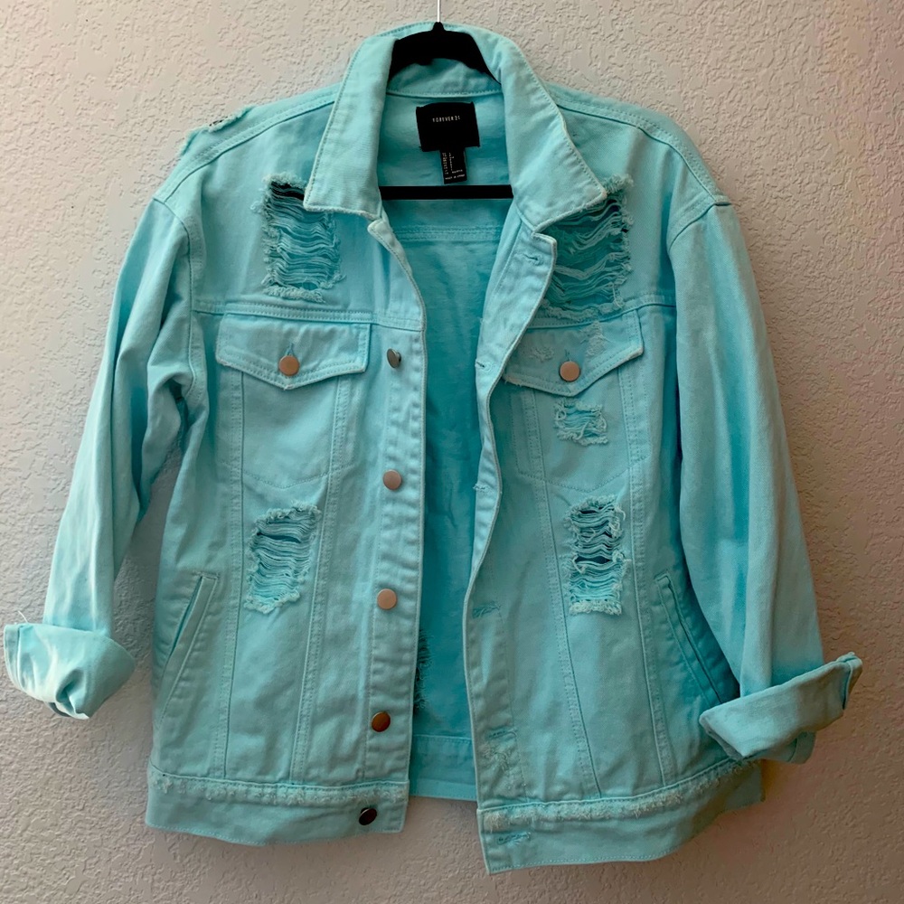 Distressed Oversized Denim Jacket